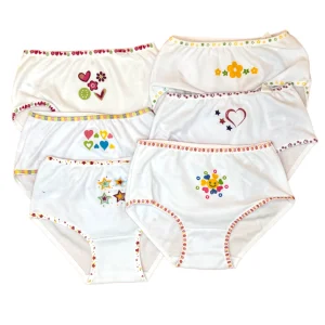 Pantaletas completas con diseño en bordes niña #1150 Cylyo paquete de 6