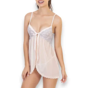 Baby doll transparente con apertura al frente y tanga dama #3259 Carnival