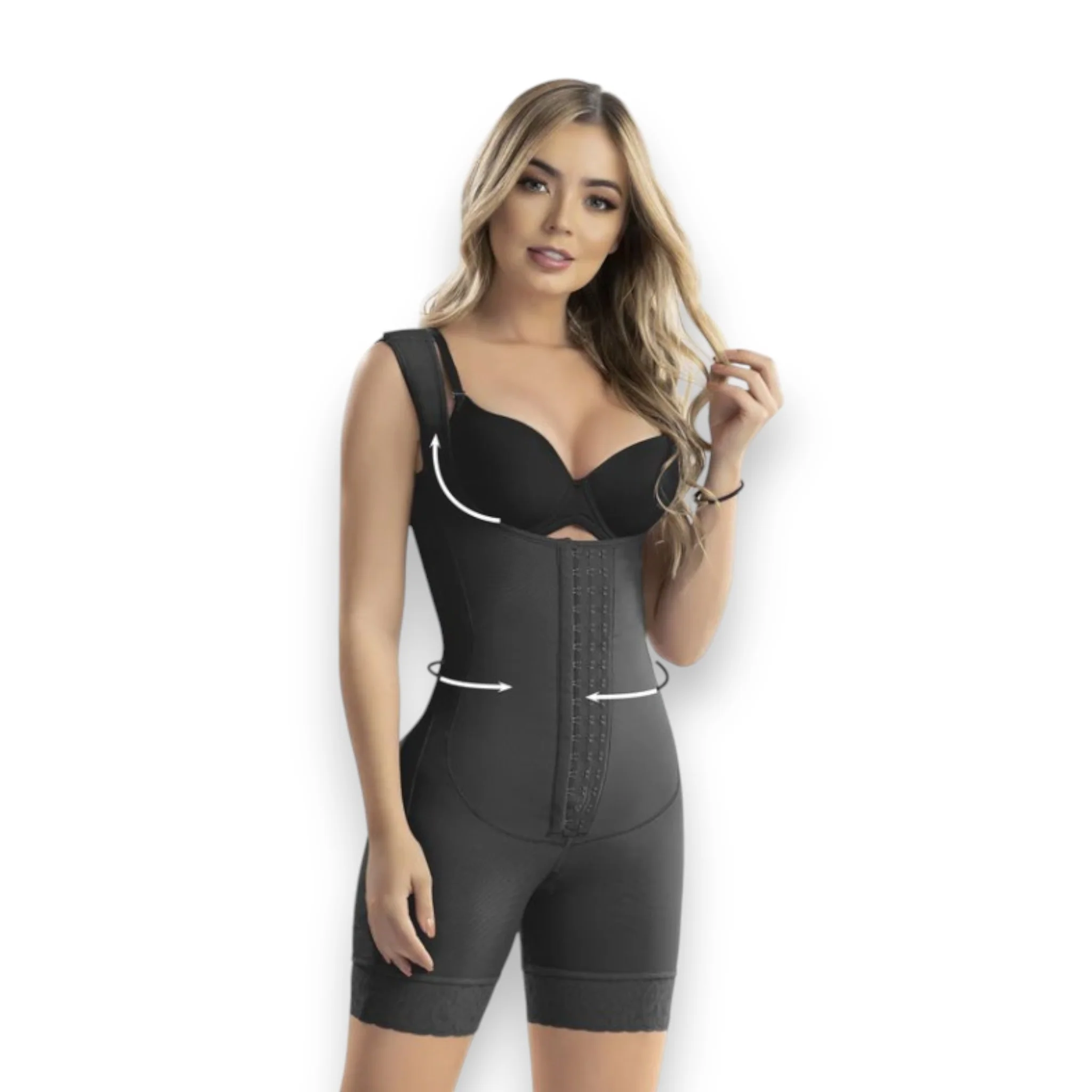 Faja colombiana short senos libres con broches en hombros #3099 Romanza - Imagen 4
